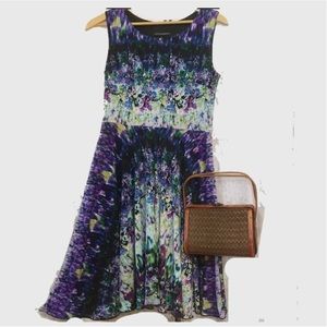 Cynthia Rowley sleeveless floral burst fit and flare dress